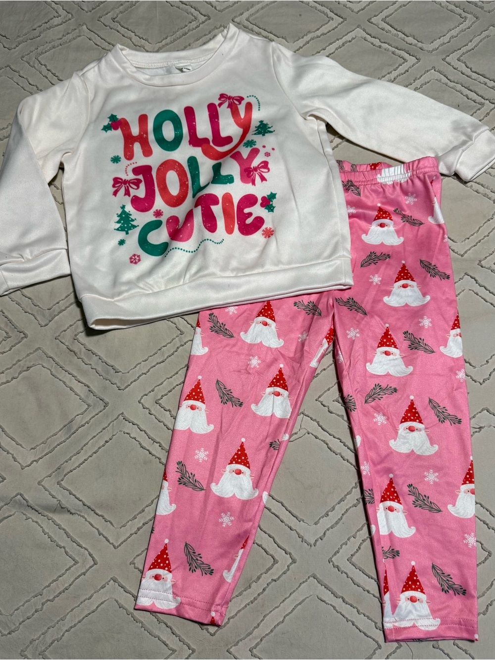 Kids 'Holly Jolly Cutie' Pink Holiday Set